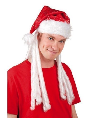 Cappello da Babbo Natale rasta con capelli di alta qualità, ideale per carnevale, feste a tema ed eventi speciali.